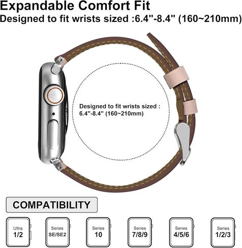 Italy Leather Watch Bands Compatible with Apple Watch Band 49mm 46mm 45mm 44mm 42mm 41mm 40mm 38mm Women Men, Top Grain Genuine Leather Strap for iWatch Series 10 9 8 7 6 SE 5 4 3 2 1 Ultra1 2 in Saudi Arabia