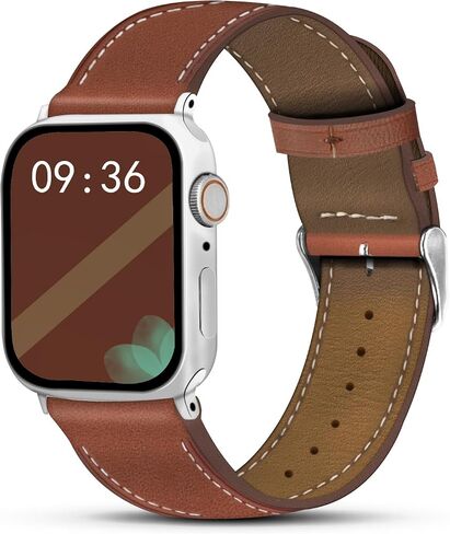 Italy Leather Watch Bands Compatible with Apple Watch Band 49mm 46mm 45mm 44mm 42mm 41mm 40mm 38mm Women Men, Top Grain Genuine Leather Strap for iWatch Series 10 9 8 7 6 SE 5 4 3 2 1 Ultra1 2 in Saudi Arabia