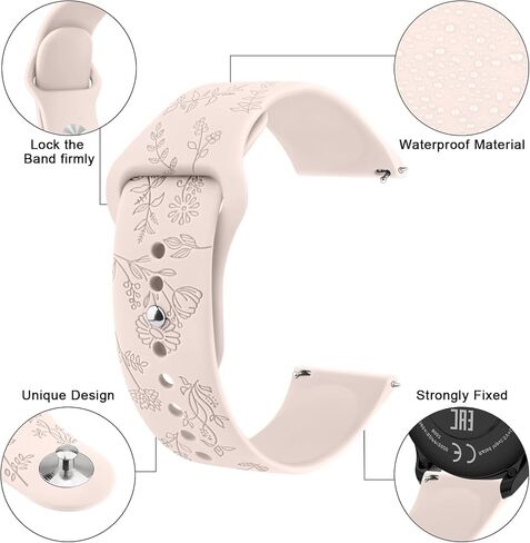 Floral Engraved Bands for IDW13,IDW16,IDW19 Smartwatch Bands, 22mm Soft Silicone Flower Pattern Replacement Strap for Fitpolo IDW13/Woneligo W13 Smartwatch Bands,ENOMIR/TOOBUR/MILOUZ/Gydom/Faweio/Veryfit IDW19 Smartwatch Bands in Saudi Arabia