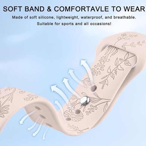 Floral Engraved Bands for IDW13,IDW16,IDW19 Smartwatch Bands, 22mm Soft Silicone Flower Pattern Replacement Strap for Fitpolo IDW13/Woneligo W13 Smartwatch Bands,ENOMIR/TOOBUR/MILOUZ/Gydom/Faweio/Veryfit IDW19 Smartwatch Bands in Saudi Arabia