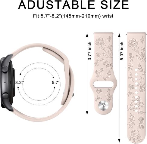 Floral Engraved Bands for IDW13,IDW16,IDW19 Smartwatch Bands, 22mm Soft Silicone Flower Pattern Replacement Strap for Fitpolo IDW13/Woneligo W13 Smartwatch Bands,ENOMIR/TOOBUR/MILOUZ/Gydom/Faweio/Veryfit IDW19 Smartwatch Bands in Saudi Arabia