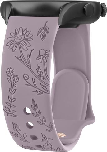 Floral Engraved Bands for IDW13,IDW16,IDW19 Smartwatch Bands, 22mm Soft Silicone Flower Pattern Replacement Strap for Fitpolo IDW13/Woneligo W13 Smartwatch Bands,ENOMIR/TOOBUR/MILOUZ/Gydom/Faweio/Veryfit IDW19 Smartwatch Bands in Saudi Arabia