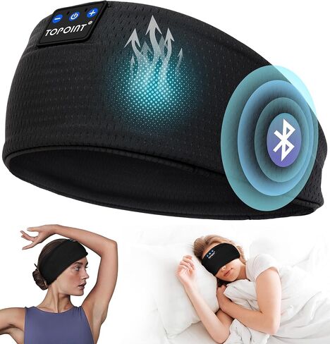 Sleep Headphones Headband Bluetooth 5.4, TOPOINT Sports Headband Earphones Sleeping Bluetooth Wireless with USB C for Women Men Sports Gifts Workout Jogging Yoga Insomnia Air Travel Meditation in Saudi Arabia