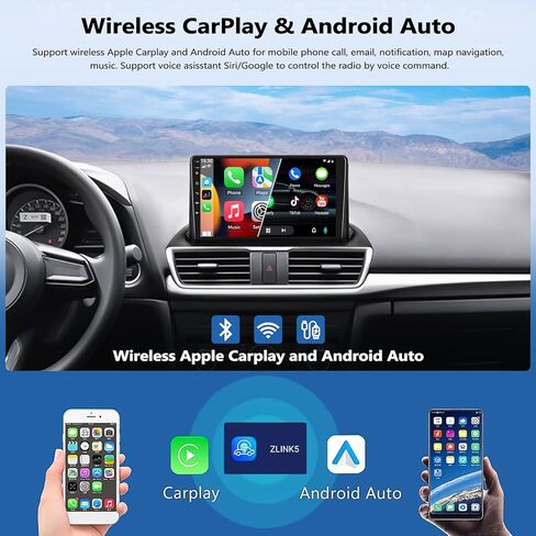 2G + 64G راديو السيارة ستيريو لمازدا 3 2014-2019 مع CarPlay Android Auto 9 بوصة تعمل باللمس راديو Android 13 وحدة رئيسية مع WiFi GPS Navigation Bluetooth FM HD كاميرا احتياطية (عالية الجودة) in Saudi Arabia