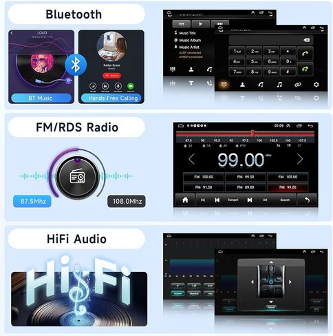 Android Car Stereo for Jeep Wrangler Chevrolet Chrysler Dodge with Wireless Carplay/Android Auto, Bluetooth, WiFi, GPS Navi, 7 Inch HD Touch Screen Upgrade with Double USB, SWC Backup Camera in Saudi Arabia