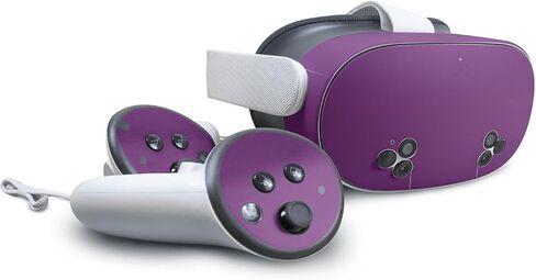 Glossy Glitter VR Skin Compatible with Meta Quest 3S - Solid Purple - Premium 3M Vinyl Protective Wrap Decal Cover - Easy to Apply | Crafted in The USA by MightySkins in Saudi Arabia