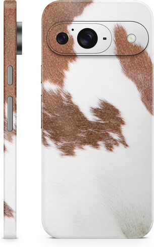 Glossy Glitter Laptop Skin Compatible with Pixel 9 - Cow Hide - Premium 3M Vinyl Protective Wrap Decal Cover - Easy to Apply | Crafted in The USA by MightySkins in Saudi Arabia