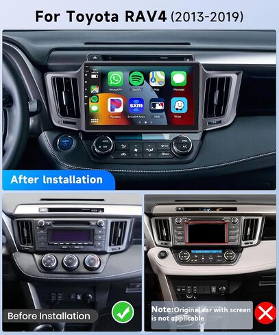 ستيريو سيارة 8Core 4+64G لسيارة Toyota RAV4 2013-2019 Wireless Carplay Android Auto، 9 بوصة 1280 * 720P IPS شاشة تعمل باللمس، Android13/GPS/WiFi/32EQ DSP/59UI/Bluetooth5.0/SWC/كاميرا احتياطية وميكروفون in Saudi Arabia