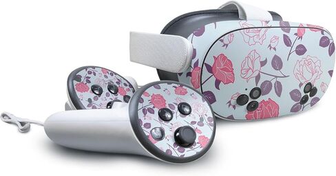Glossy Glitter VR Skin Compatible with Meta Quest 3S - Sakura Pink - Premium 3M Vinyl Protective Wrap Decal Cover - Easy to Apply | Crafted in The USA by MightySkins in Saudi Arabia