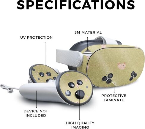 Glossy Glitter VR Skin Compatible with Meta Quest 3S - Water Dog - Premium 3M Vinyl Protective Wrap Decal Cover - Easy to Apply | Crafted in The USA by MightySkins in Saudi Arabia