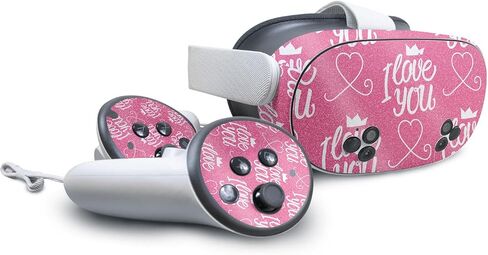 Glossy Glitter VR Skin Compatible with Meta Quest 3S - Water Dog - Premium 3M Vinyl Protective Wrap Decal Cover - Easy to Apply | Crafted in The USA by MightySkins in Saudi Arabia