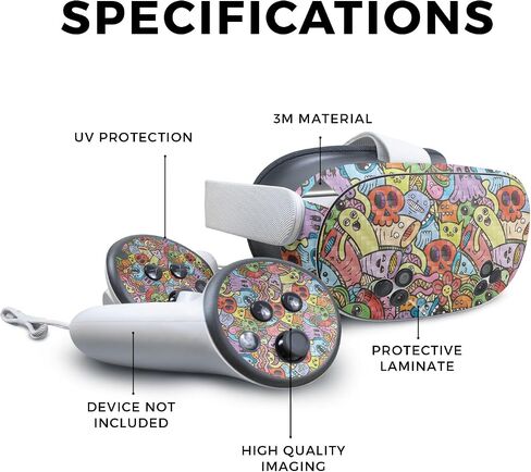 Glossy Glitter VR Skin Compatible with Meta Quest 3S - Water Dog - Premium 3M Vinyl Protective Wrap Decal Cover - Easy to Apply | Crafted in The USA by MightySkins in Saudi Arabia