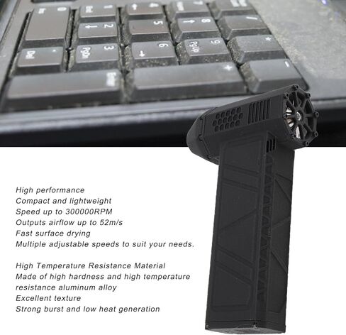 Powerful Portable Electric Jet Blower - 300,000RPM Adjustable, High Temp Resistant, Fast Charging, 16000mAh for Car Computer Keyboard Outdoors in Saudi Arabia