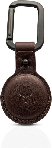 حامل AirTag من الجلد المحبب بالكامل - سلسلة مفاتيح AirTag جلدية لعلامات Apple AirTags - حلقة مفاتيح جلدية AirTag مضادة للخدش للحيوانات الأليفة، والمفاتيح، وحقائب الظهر، والأمتعة، وحقائب اليد (مغرة) in Kuwait