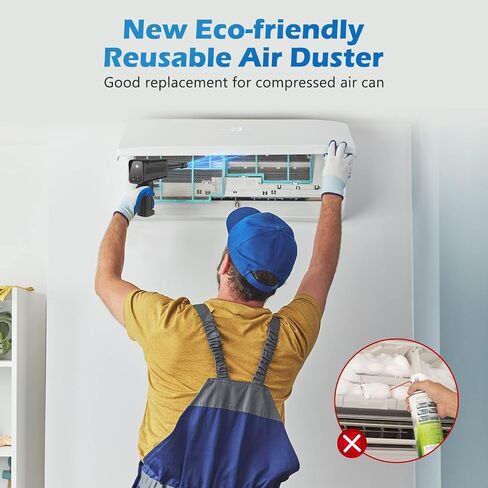 منفضة هواء مضغوط، منفضة هواء كهربائية قابلة لإعادة الشحن للمكتب، علبة هواء بديلة جيدة، منفاخ هواء للكمبيوتر اللاسلكي، منظف منفضة لوحة مفاتيح الكمبيوتر 90000 دورة في الدقيقة مع 8 مصابيح LED، 7500 مللي أمبير في الساعة، 3 أوضاع للسرعة in Kuwait