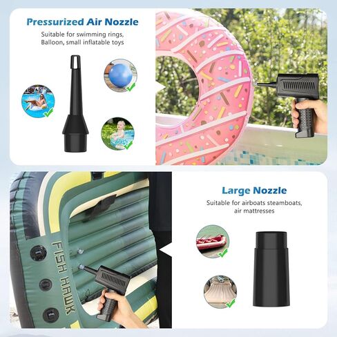 منفضة هواء مضغوط، منفضة هواء كهربائية قابلة لإعادة الشحن للمكتب، علبة هواء بديلة جيدة، منفاخ هواء للكمبيوتر اللاسلكي، منظف منفضة لوحة مفاتيح الكمبيوتر 90000 دورة في الدقيقة مع 8 مصابيح LED، 7500 مللي أمبير في الساعة، 3 أوضاع للسرعة in Kuwait