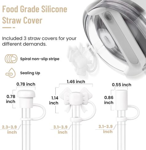Spill Stoppers Set for Stanley Cup Accessories 8PCS with Gift Box, 3 Silicone Straw Cover Caps, 4 Leak Stoppers, 1 Boot for Stanley Accessories 40oz 30oz Tumbler in Saudi Arabia