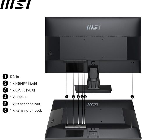 شاشة مكتب الألعاب MSI PRO MP251 E2 مقاس 24.5 بوصة IPS 1920 x 1080 (FHD)، 120 هرتز، مزامنة تكيفية، HDR جاهزة، HDMI، منفذ VGA، منفذ عرض، قابل للتركيب، إمالة، مكبر صوت، 1 مللي ثانية، أسود in Saudi Arabia