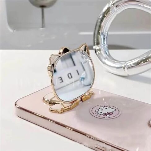Kawaii Kitty Phone Case with 360 Degree Rotating Mirror and Phone Stand (White, iPhone X/XS) in Saudi Arabia