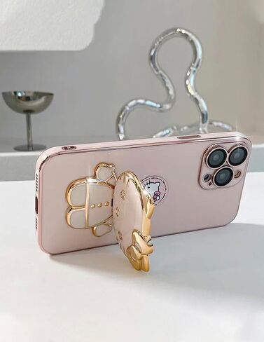 Kawaii Kitty Phone Case with 360 Degree Rotating Mirror and Phone Stand (White, iPhone X/XS) in Saudi Arabia