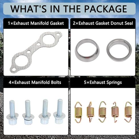 Exhaust Pipe Manifold Gasket Spring Rebuild Kit Compatible with Polaris Ranger RZR 800 EFI 2008 2009 2010 Sportsman Ranger 700 800 900 OEM# 5811511 3610047 7041804 7041687 5257254 Silver in Saudi Arabia