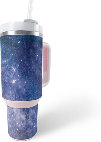 جلد لامع لامع متوافق مع Stanley The Quencher H2.0 FlowState 40 Oz Tumbler - Grunge Cyan - غطاء لاصق واقٍ من الفينيل 3M ممتاز - سهل الاستخدام | صُنع في الولايات المتحدة الأمريكية بواسطة MightySkins in Kuwait
