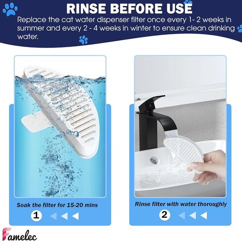 12 Pack Water Filter for Uah Cat Fountain Replacement Filters,Filter for Cat Water Fountain Compatible with Wireless & Battery Operated 2L/67oz Automatic Pet Water Fountain with Motion Sensor in Saudi Arabia