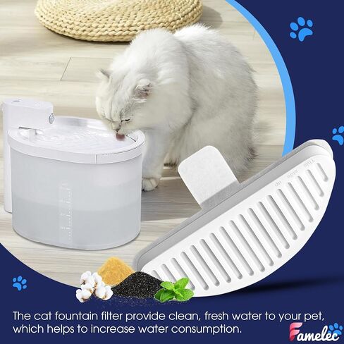 12 Pack Water Filter for Uah Cat Fountain Replacement Filters,Filter for Cat Water Fountain Compatible with Wireless & Battery Operated 2L/67oz Automatic Pet Water Fountain with Motion Sensor in Saudi Arabia