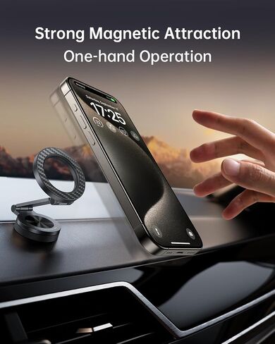 SYNCWIRE for MagSafe Car Mount - [دوران 360 درجة] حامل هاتف مغناطيسي للسيارة، ذراع معدني قابل للتعديل، مغناطيس فائق، حامل هاتف مغناطيسي للسيارة للوحة القيادة، متوافق مع iPhone 15 14 13 Pro Max وجميع الهواتف in Saudi Arabia