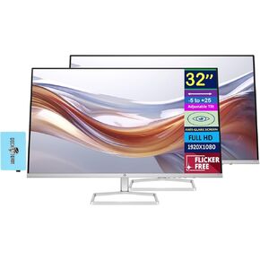 HP Series 5 532sf Monitor 94F50AA#ABA Bundle w/Docztorm Dock, 32" FHD VA (1920x1080) Display, 100Hz Refresh Rate, Anti-Glare, Flicker-Free, Ideal for Home & Business, Black(2024 Latest Model) 2-Pack