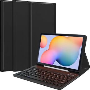 Gylint Detachable Wireless Bluetooth Keyboard Case for Samsung Galaxy Tab S6 Lite 10.4 Inch 2024/2022/2020, with with S Pen Holder, Auto Sleep/Wake Black