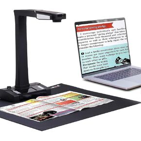 18MP Professional Document Scanner, Auto-Flatten & Deskew Tech, Capture A3, Multi-Languages OCR, Convert to PDF/Word/Txt/Excel on Windows and PDF on Mac System