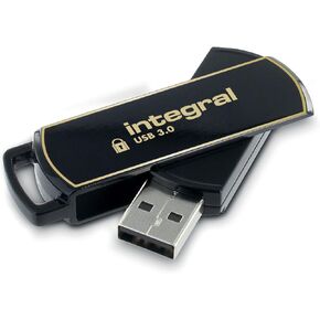 Integral 8GB Crypto Drive FIPS 197 Encrypted USB3.0 Flash Drive (AES 256-bit Hardware Encryption)