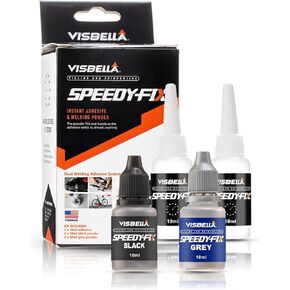 7 Seconds Speedy Fix Strong Instant Adhesive & Filling Powders Reinforcing Dual Welding Adhesive System Waterproof Super Repair Glue Fix for Metal Surfaces & Hard Plastic Products (Black 2PC) in Kuwait