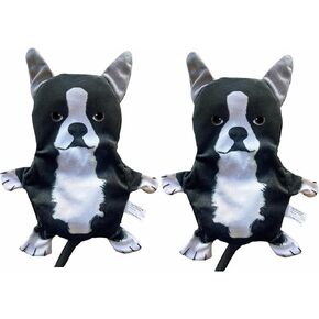 Boston Terrier Crinkle Squeaker Toy 2 Pack - for Dogs or Other Small Pets
