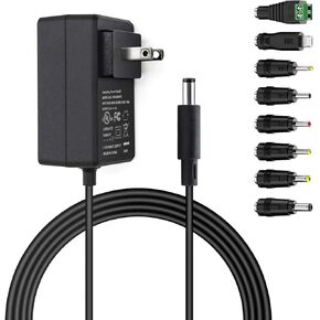 UL Listed GOOKYO 24V 1A Power Supply 24VDC 1000mA Wall Charger Multi Tip Switching Replacement AC Adapter Fit for LED Light Strip,humidifier,Robotic Vacuums and More DC 24v Devices Power Supply Cord