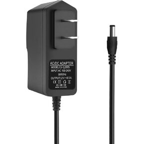12V 0.5A DC Power Supply 6W AC/DC Adapter 100-240V 50-60Hz AC to DC 12 Volts 0.5 Amp Power Adapter 12V Replacement Power Cord with 5.5x2.5mm Plug DC 12V Transformer