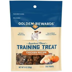 MT&L Golden Reward Superfood Blend Chicken Recipe Training Treat Dog Treats 9 oz | No Artificial Colors or Flavors | No Corn, Wheat & Soy