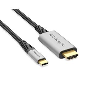 EZQuest USB C to HDMI 4K 60Hz Cable (2.2 Meter/7.2 Foot) with HDR, Nylon Braided USB Type C to HDMI Cable with Strain Relief & Strong Aluminum Connector - MacBook, Dell & Other Type C Devices