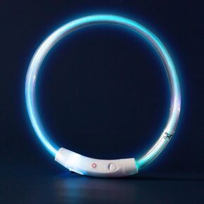 Light up Dog Collar for Night Walking, RGB LED Dog Collar, Glow in The Dark Dog Collars, USB Rechargeable, Waterproof, for Large Small Medium Dogs