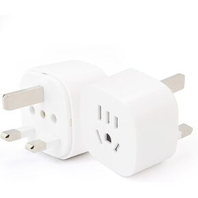 Mini UK Plug Travel Adapter, Type G Adapter, US to UK Plug Adapter Converter, for USA & AUS to Type G Countries, Dubai British Hongkong Malaysia Ireland Singapore Maldives and More (Type G (2 Pack))