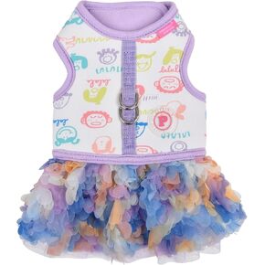 Pinkaholic New York Berthe Dress Dog Harness لا خنق ولا سحب للتدريب على المشي للكلاب الصغيرة - بنفسجي - M in Kuwait