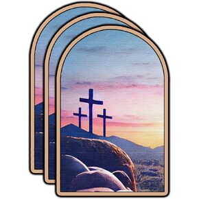 (3Pcs) Empty Tomb of Jesus Christian Sticker Inspirational Quotes Bibble Verse Jesus Vinyl Decal Stickers for Tumbler Laptop Kindle Water Bottles Book Phone Tablet- Size 3x2