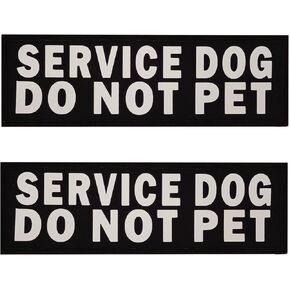 | 2PCS Service Dog Patch with Hook and Loop Backing for Service Dog Vests and Harness | Do Not Pet Tags | Dog Harness Patches | Service Dog Training Patch | Size (6x2 inches / 5x15 cm)