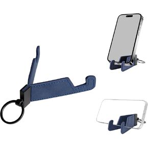 Cell Phone Stand for Desk, Foldable Keychain Mobile Phone Holder, Portable Hands-Free Travel Phone Holder, Compatible with iPhone/Switch/Galaxy, All Phones, for Kitchens, Offices, Dining(blue)