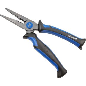 كماشة صيد السمك Mustad Hero مقاس 7 بوصات، محملة بنابض، مقبض مريح، قبضة مزخرفة، مع غمد، أزرق in Kuwait