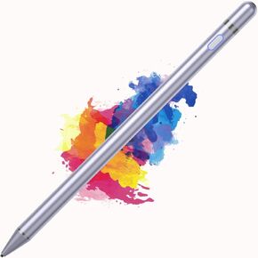 Universal Stylus Pen Compatible for iOS&Android Touch Screen, Pencil with Dual Touch Function,Rechargeable Stylus for iPad/iPad Pro/Air/Mini/iPhone/Cellphone/Samsung/Tablet Drawing&Writing (Purple)