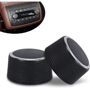 Pack-2 Car Radio Control Knob, Repair Broken Audio Volume Adjustment Knob, Plastic 3D Particle Anti-Slip Button Replacement Parts 22912547, Compatible with Cadillac Chevrolet GMC (Black)