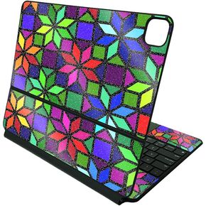 MightySkins Glossy Glitter Skin Compatible with Apple Magic Keyboard for iPad Pro 12.9" (3rd-6th Generation) - Hearts | Protective, Durable High-Gloss Glitter Finish | Easy to Apply | Made in The USA