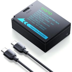 llano NP-W126S Battery Pack (USB-C Input) Compatible with Fuji X-T100, X-T200, X100F, X100V, X100VI, X-S10, X-A5, X-A10, X-E4, X-Pro2, X-Pro3, X-T1, X-T2, X-T3, X-T10, X-T20, X-T30 II - Black